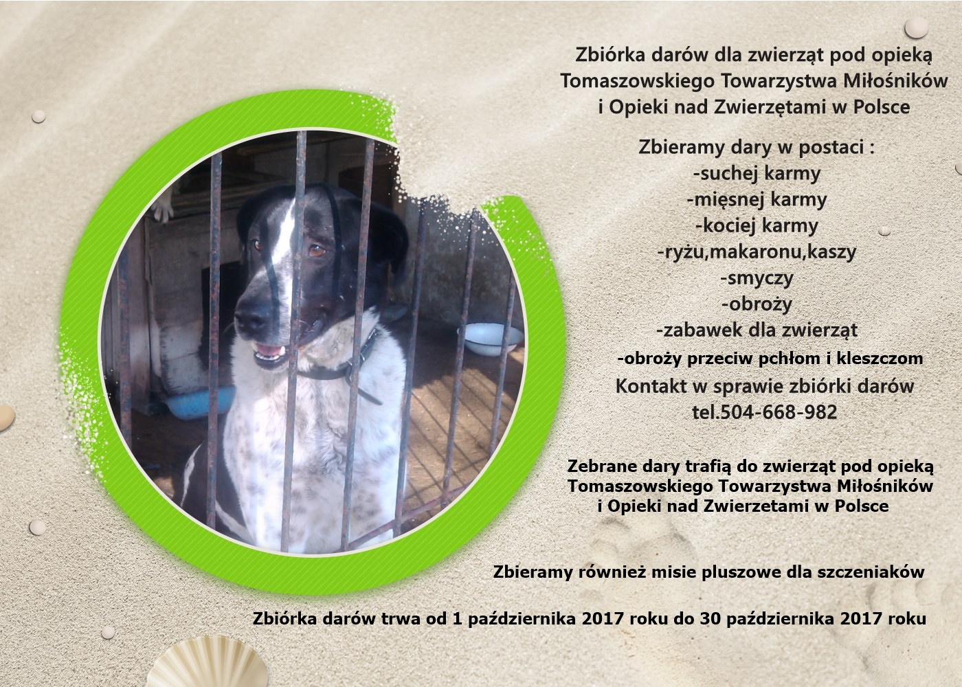 Plakat zbiórki darów